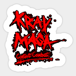 Krav Maga Contact Combat - Red on Black 2 Sticker